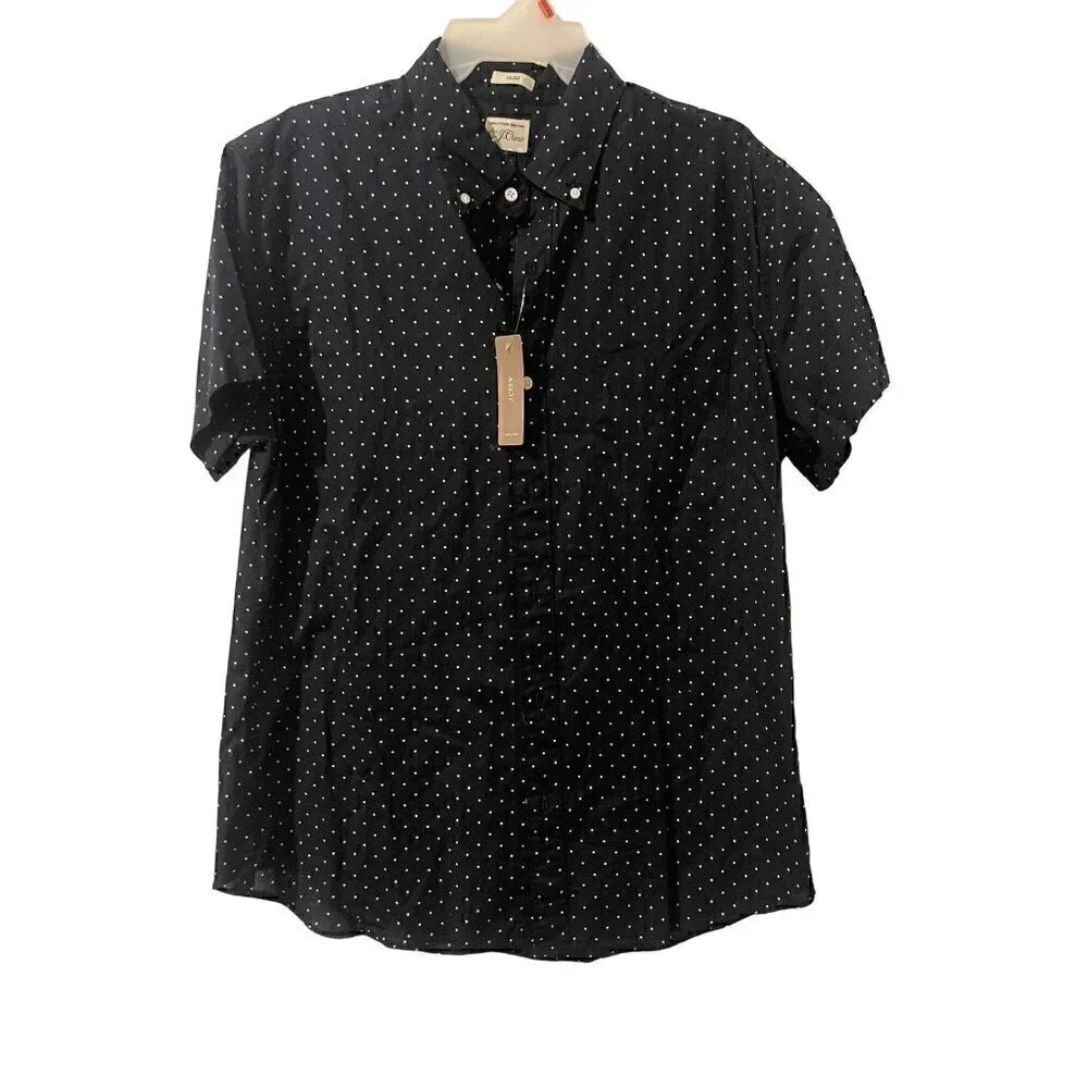 Team for J. Crew Short Sleeve Slim Fit 100% Cotton Size Large NWT